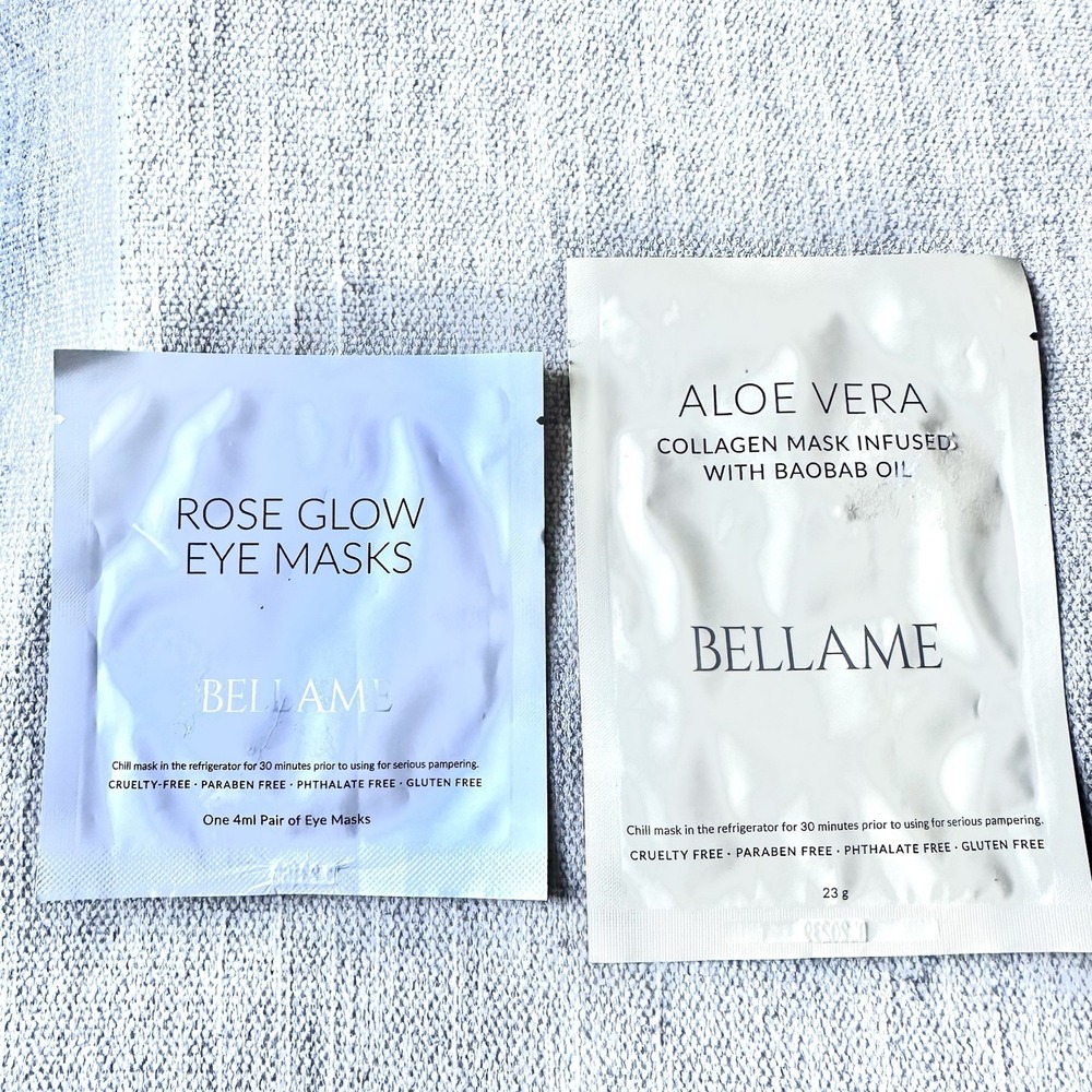 Bellame Rose Gold Eye Masks And Aloe Vera COLLAGEN MASK INFUSEDWITH BAOBAB OIL‎